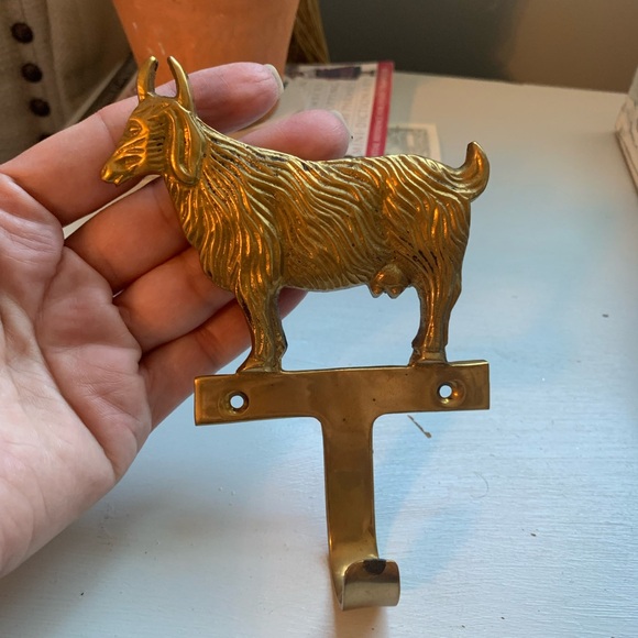 Other - Vintage Brass Goat Wall Hook